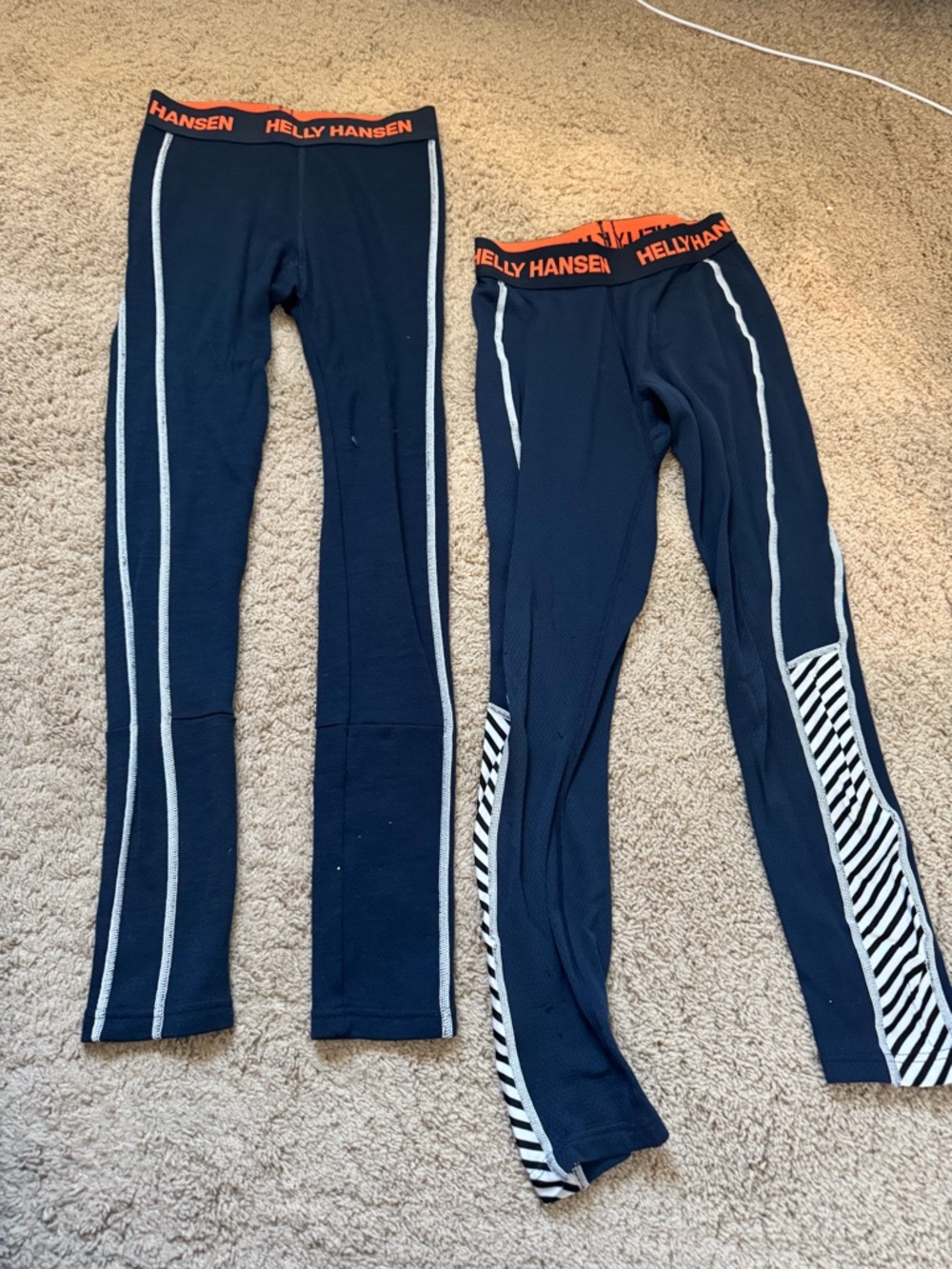 Helly Hansen Navy Leggings with Orange Branded Waistband